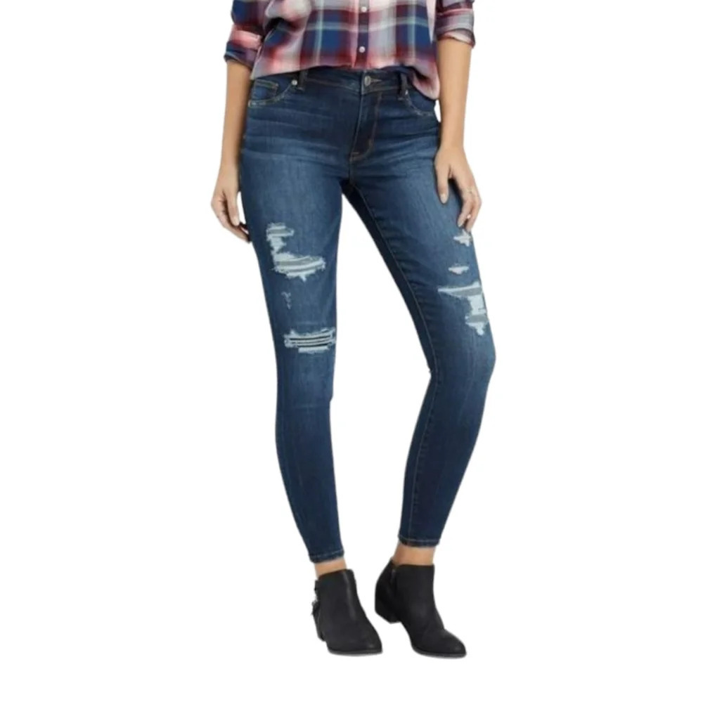 Maurices Distressed Denim Jegging Skinny Jean Women's S Long